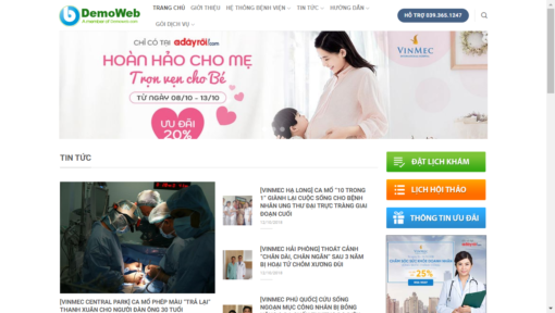 Website giới thiệu bệnh viện đa khoa