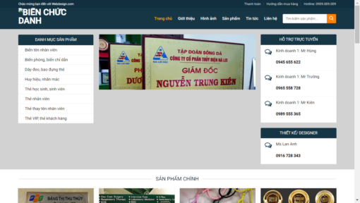 Website giới thiệu công ty biển hiệu