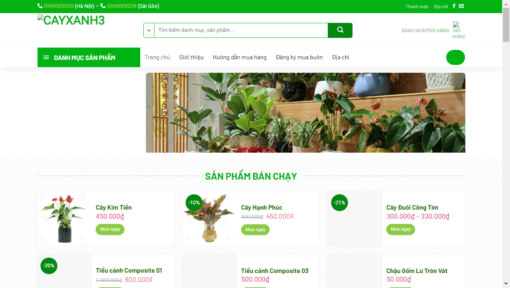 Website doanh nghiệp bán cây xanh MS3