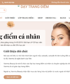 Website dịch vụ dạy trang điểm