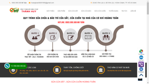 Website dịch vụ sửa cửa sắt MS2