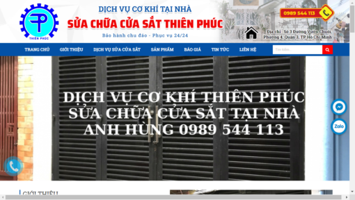 Website dịch vụ sửa cửa sắt MS3