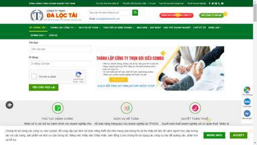 Website dịch vụ kế toán Tân Thuế Việt