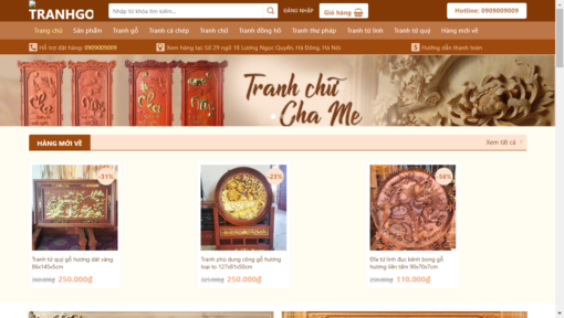 Website bán tranh gỗ